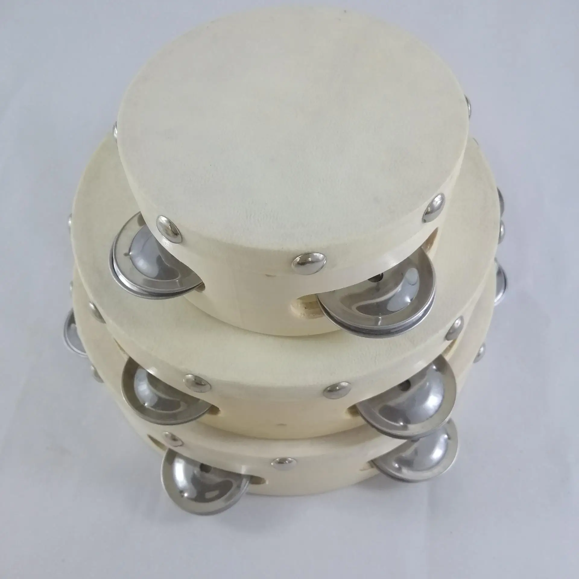 Gendang Mainan Instrumen Musik Grosir Custom 8 Inci Gendang Tangan Gendang Kayu Gendang Pernikahan untuk Anak Usia Pra Sekolah Alat Perkusi