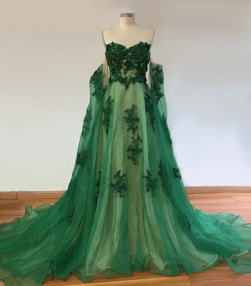slim fit dress slacks Dark Green Gown with Sequins and 3D Flowers main image 0