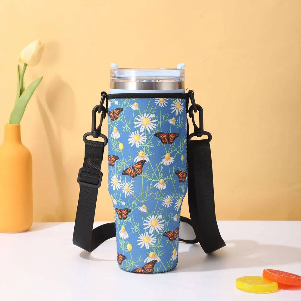 Colorful Travel Sleeve Pouch Bag For Stanley Cup 40Oz With Handle Tumbler Water Bottle Thermal Adjustable Strap Bt17 Laudtec details