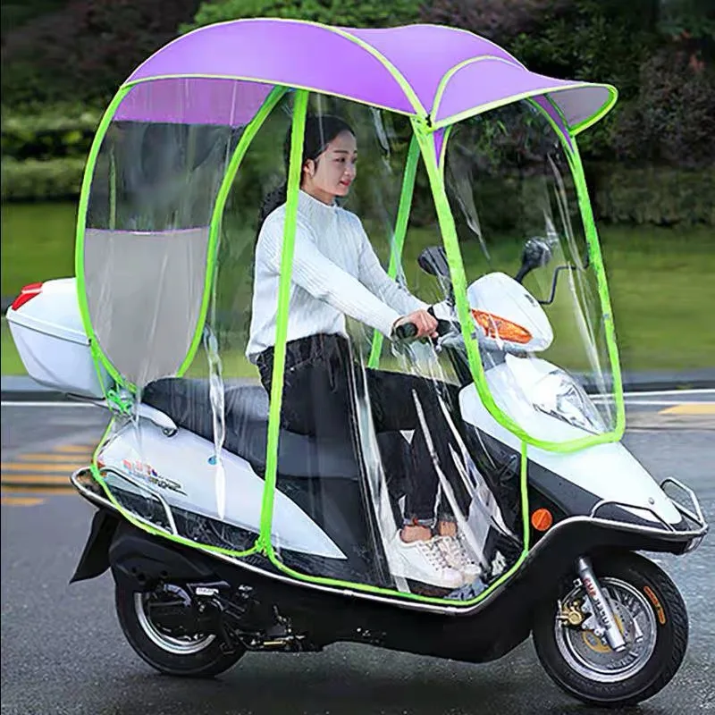 Hot Sale Full Cover Scooter Umbrella Covered Electric Bike Umbrella ...