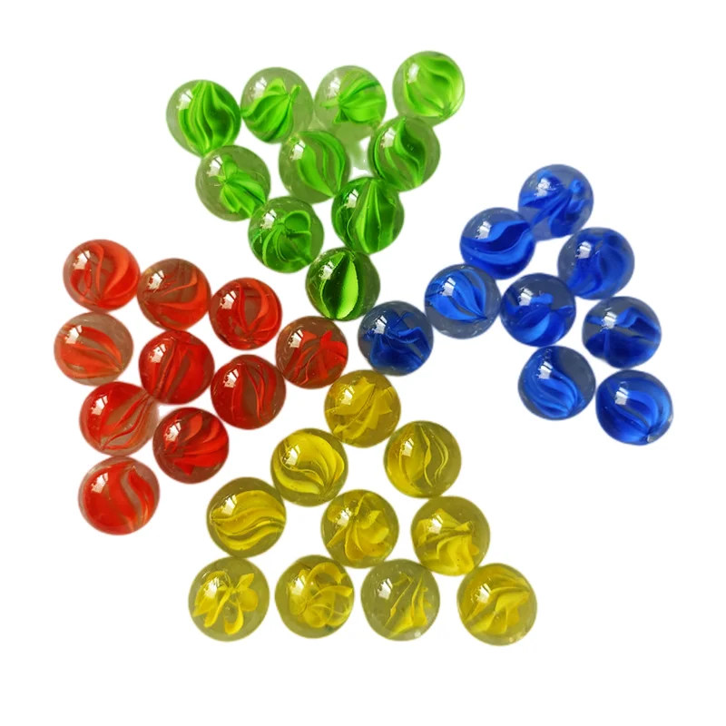 16 мм 25 Высококачественный трехцветковый лепесток игрушечный стеклянный мраморный шар