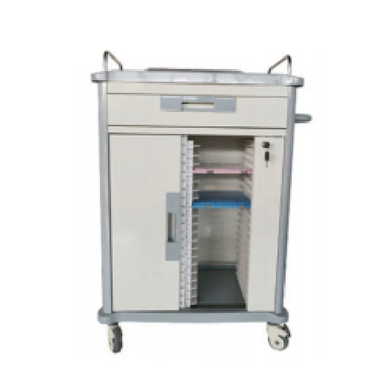 ACB-08 Medical Trolley 20 Cases Stainless Steel Patient Record File Hospital Room Use Medical Chart Holder
