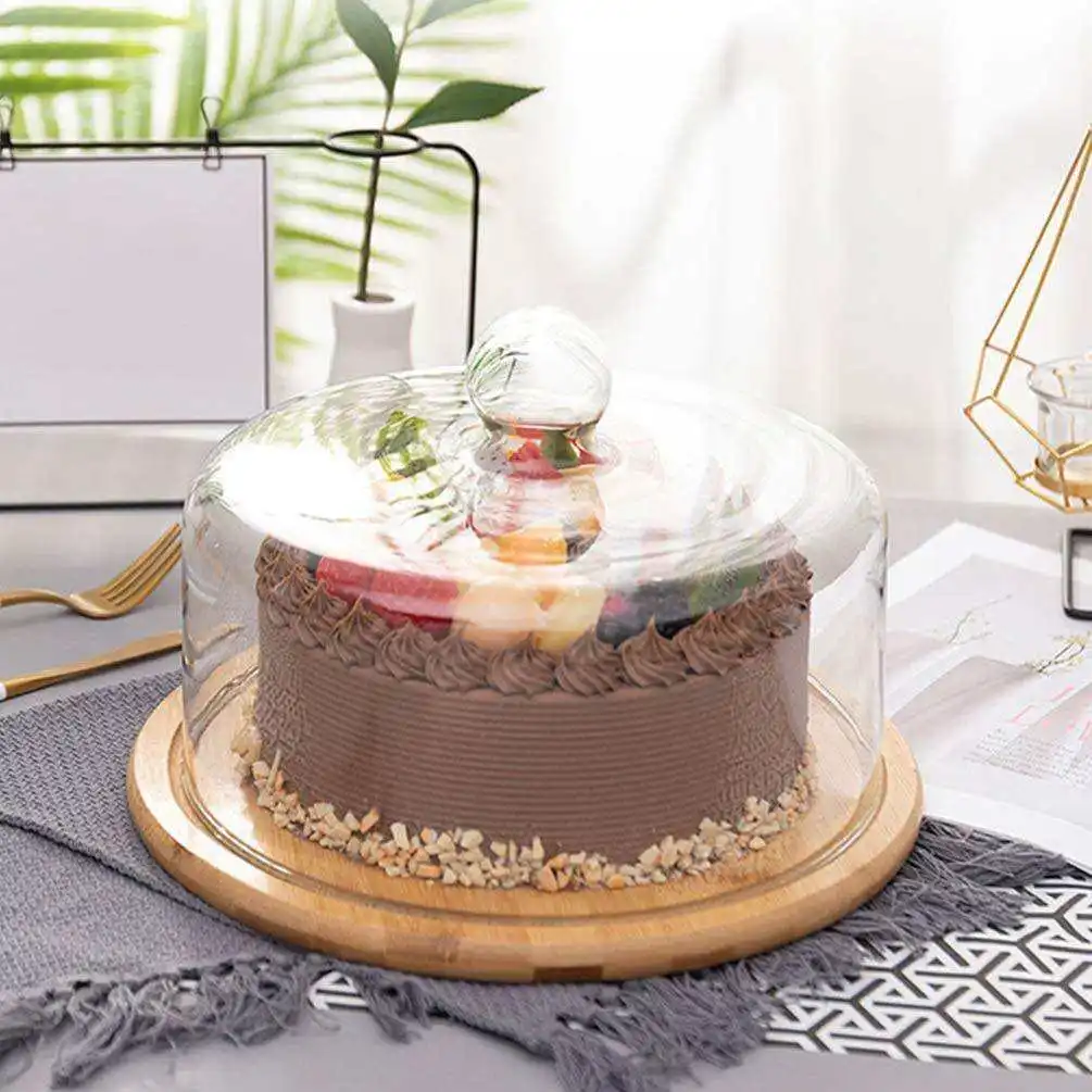 Porta Torta Hot Selling Dessert halter Kse platte Serviert ablett Bambus  Kuchenst nder mit Kuppel abdeckung