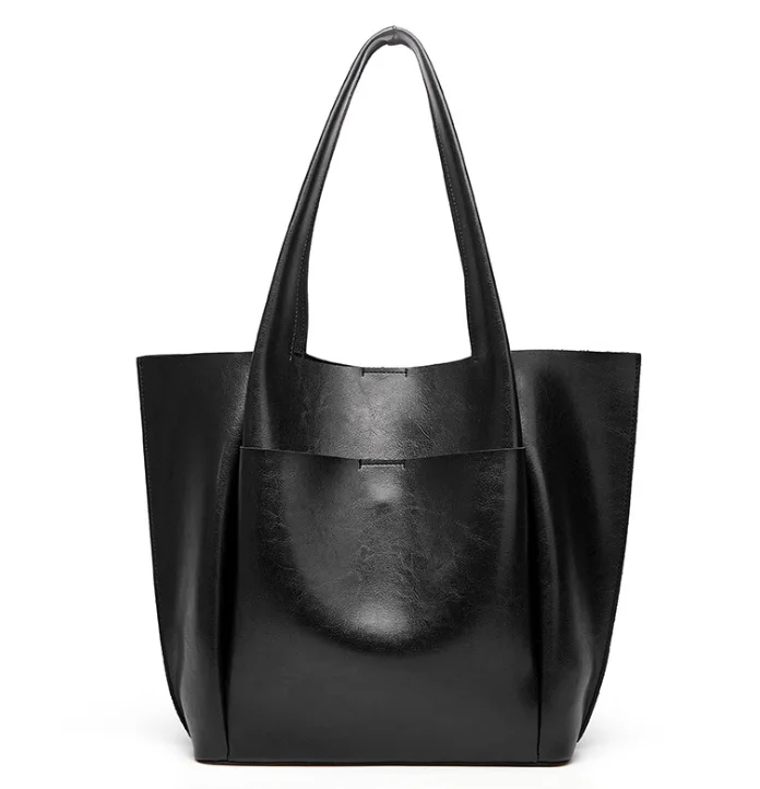 Soft Leather Handbags Black Leather Hobo Bag for Women Large 