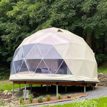 6m 7m 8m 9m 10m Luxury Four Season Geodesic Dome Tent for Glamping Resort Hotel Family Recreation with Bathroom