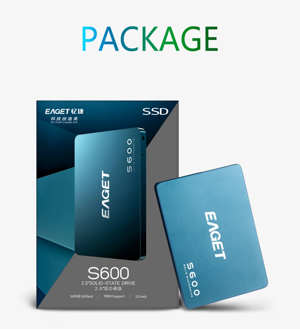 EAGET 256GB SATA3 SSD - Fast Speed for Notebooks & Desktops