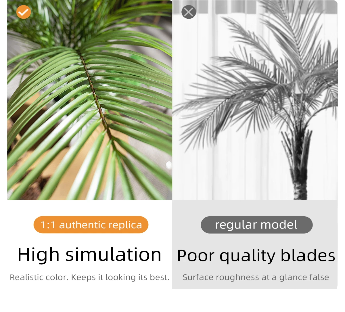 Coconut tree Palm tree 180cm/220cm/250cm/280cm stimulation indoor/outdoor hotel decorative artificial plants details