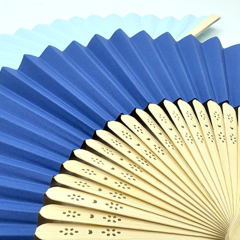 Colorful DIY Paper Fan Bamboo Bone Blank Fan Chinese Style Handmade Folding Fan Student Painting Fan Customized Logo
