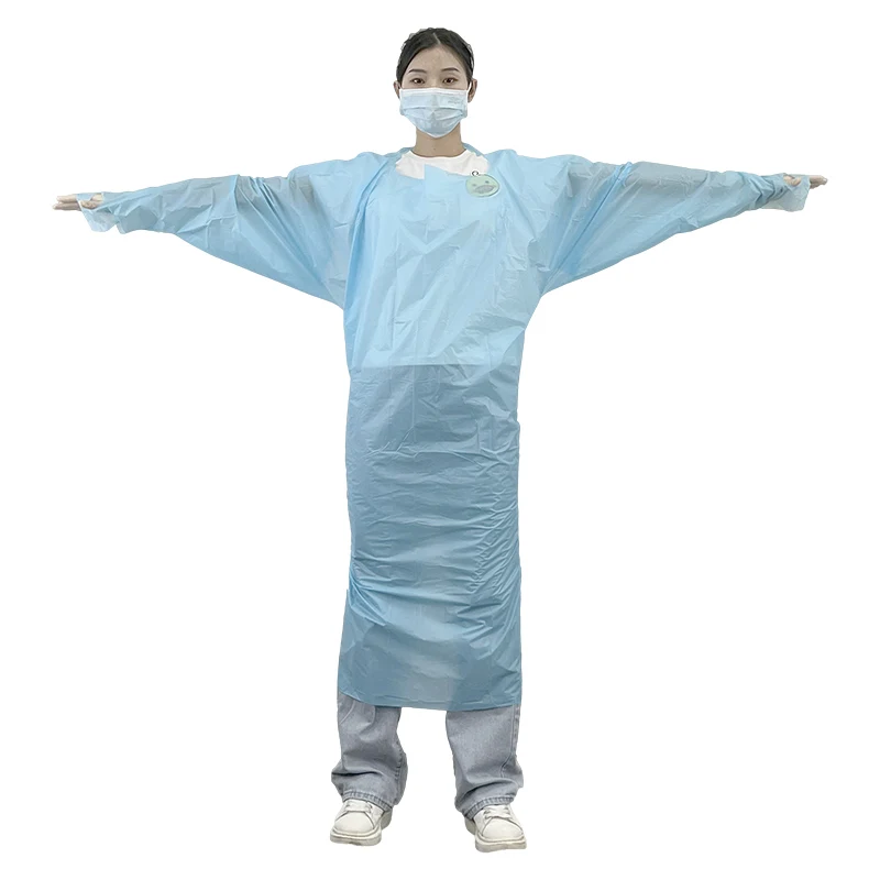Fast Delivery Disposable 40g CPE Medical Gown with Long Sleeves FDA 510K Approved Reusable Dental Hospital Apron for Doctors