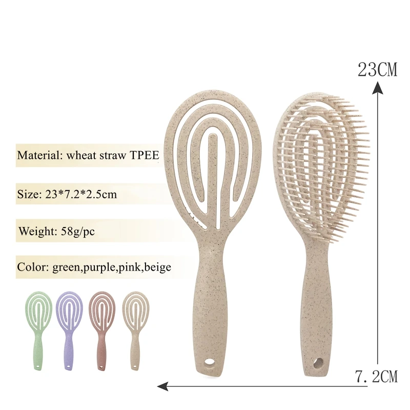 100 Biofriendly Detangler Hair Brush Wheat Straw Detangling Hairbrush