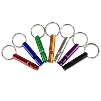 Aluminum Emergency Key Chain Ring Safety Survival Whistle Keychain Training Sos Whistle