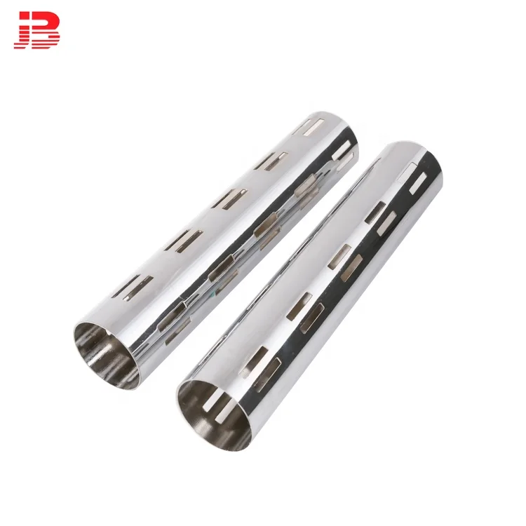 Metal Chrome Double Slotted Round Tube Column