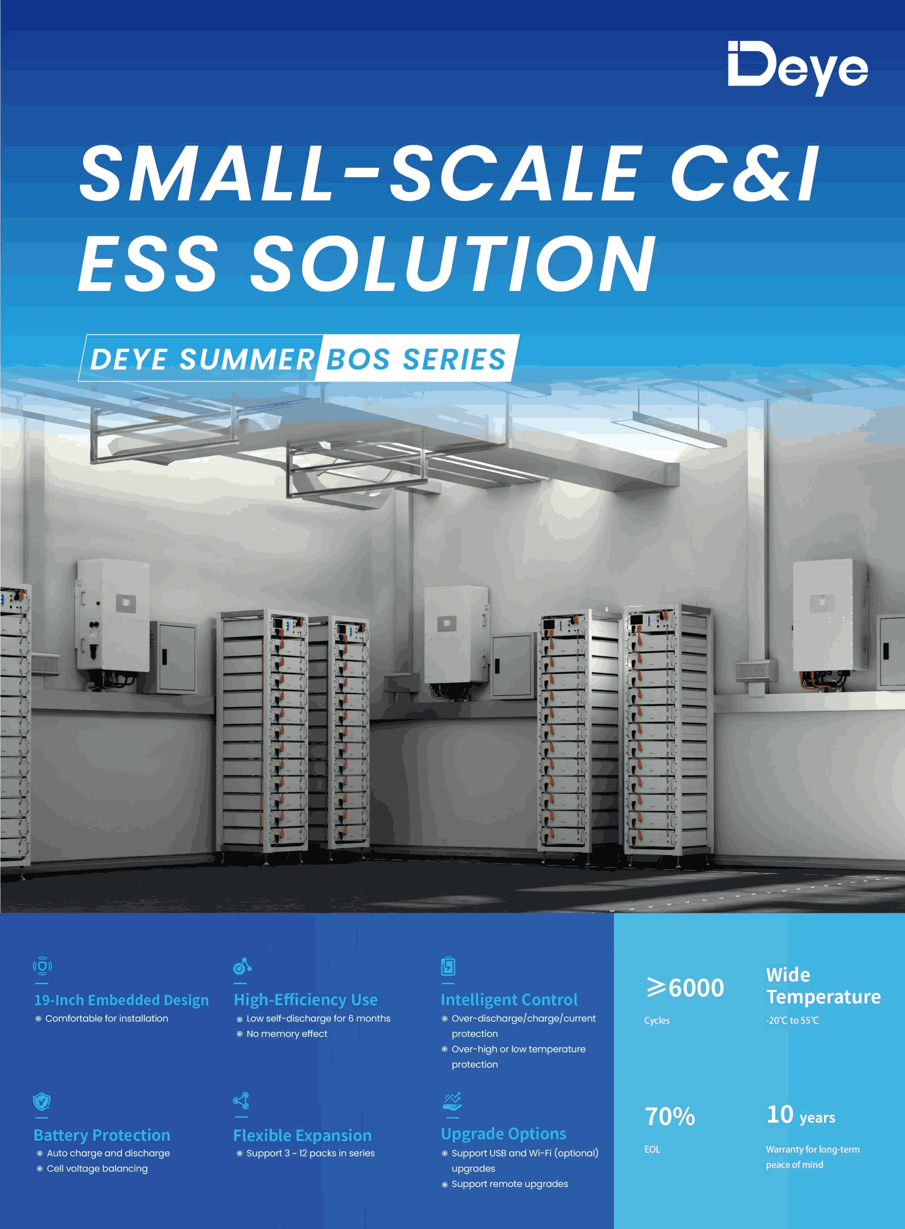 product deye bos g lifepo4 high voltage lithium battery 512v 100ah 512kwh can communication ip65 for solar energy storage system-1