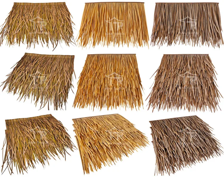 Cheap Anti-Uv Synthetic Palm Leaves Roof Thatch Tiles