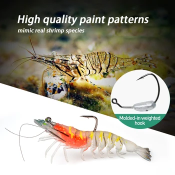 CHEERY Hot Sale Saltwater Fishing Swimbait Lifelike Soft Bait 15g Multi Jointed Luminous Soft Plastic Shrimp Lure with Hook – Soft Lure – view 3