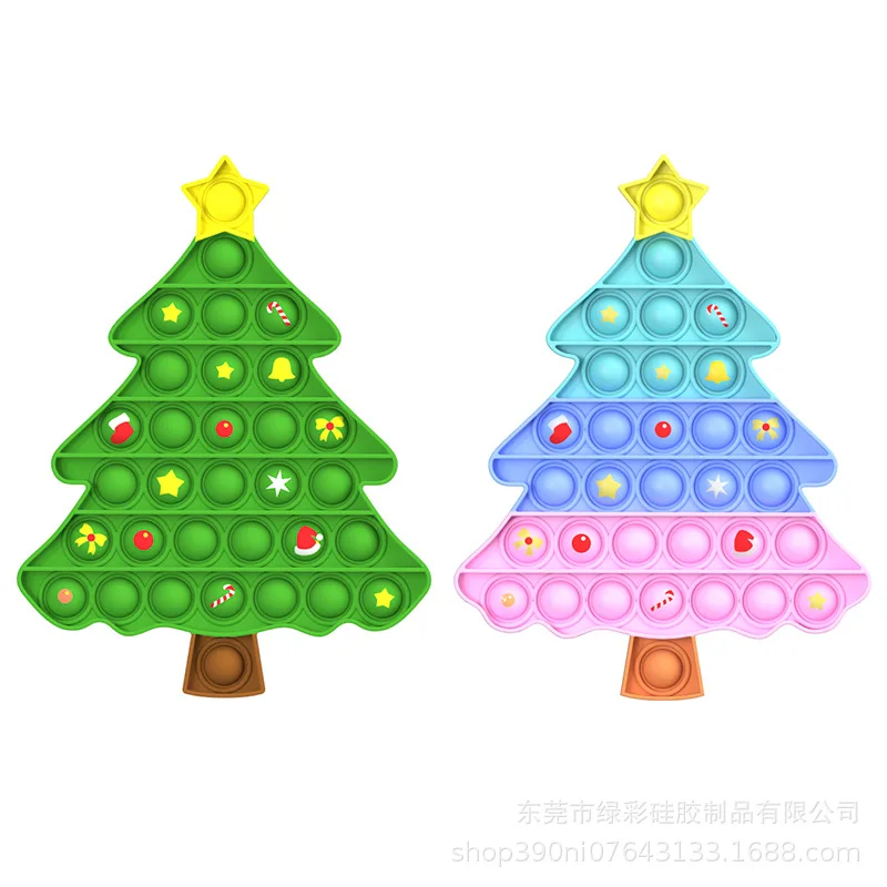 2021 Amazon Hot Selling Children's Educational Toys Mathematical Calculation Game Christmas Tree Push Bubble Toys