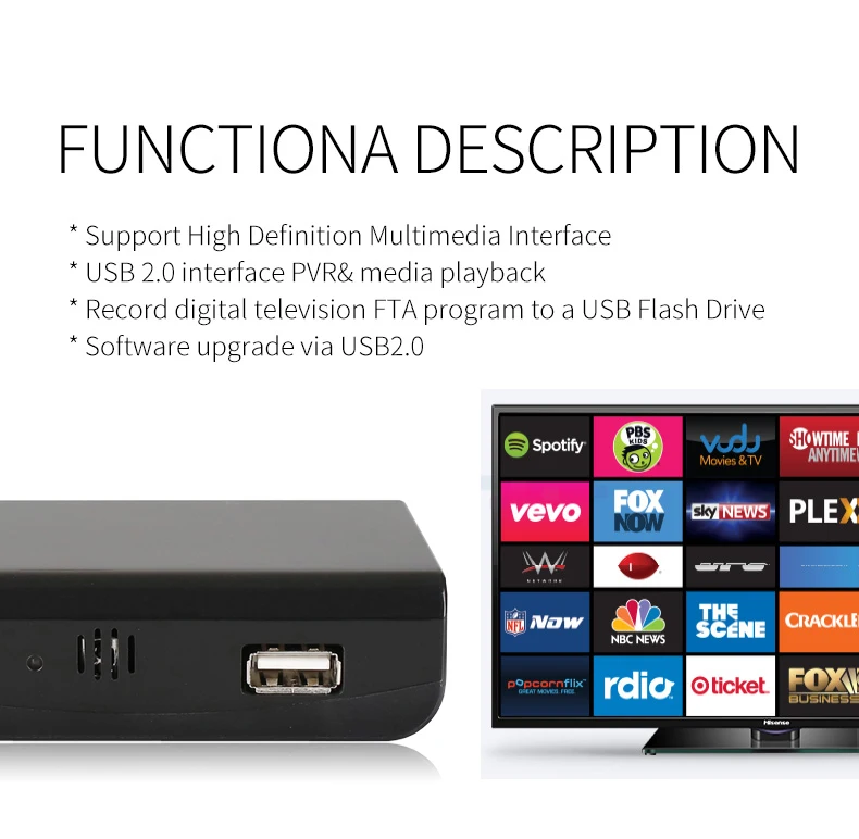 Digital cable tv hd dvb-t2 modulator MPEG 4 FTA DVB T2 Biss Terrestrial Receiver HD Set Top Box