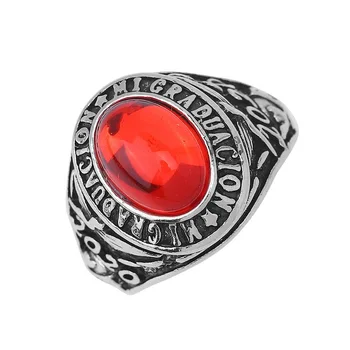 High-value rings, black and red turquoise men's and women's rings, European and American retro rings, unisex