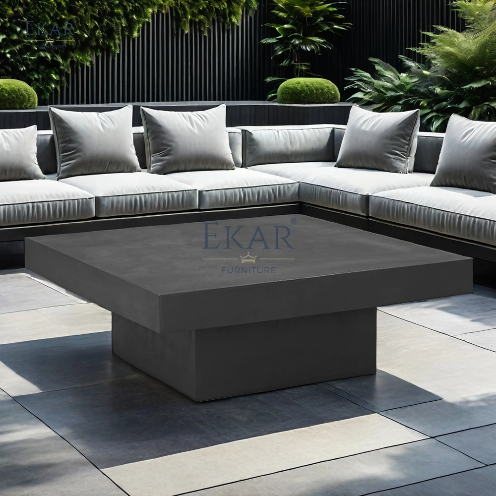 Modern Square Garden Coffee Table Outdoor Cement Sectional for Hotels Parks Schools Apartments Villas Hospitals factory