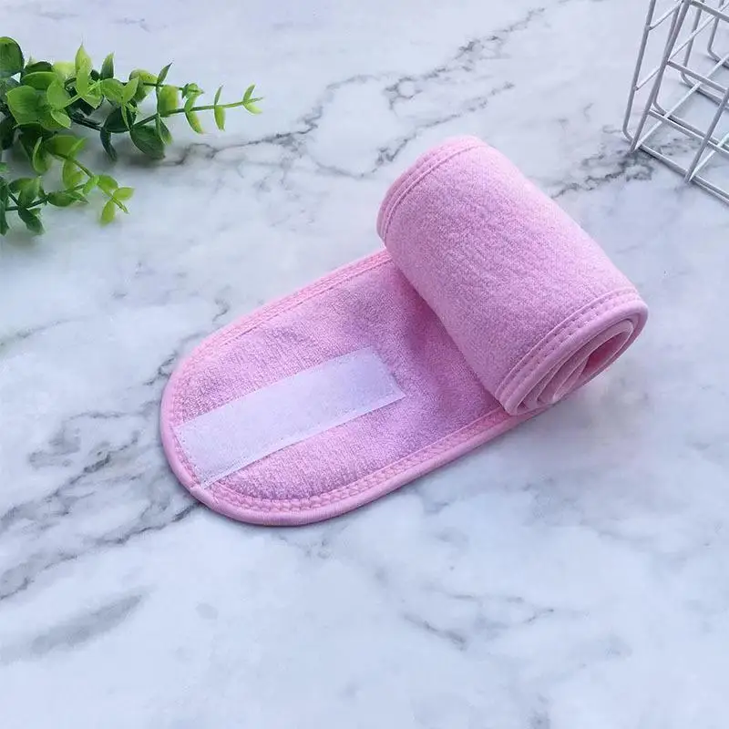 Wholesale Custom Embroidery Logo Washing Face Hair Band Microfiber Headband Makeup Shower Hair Band Spa Headbands