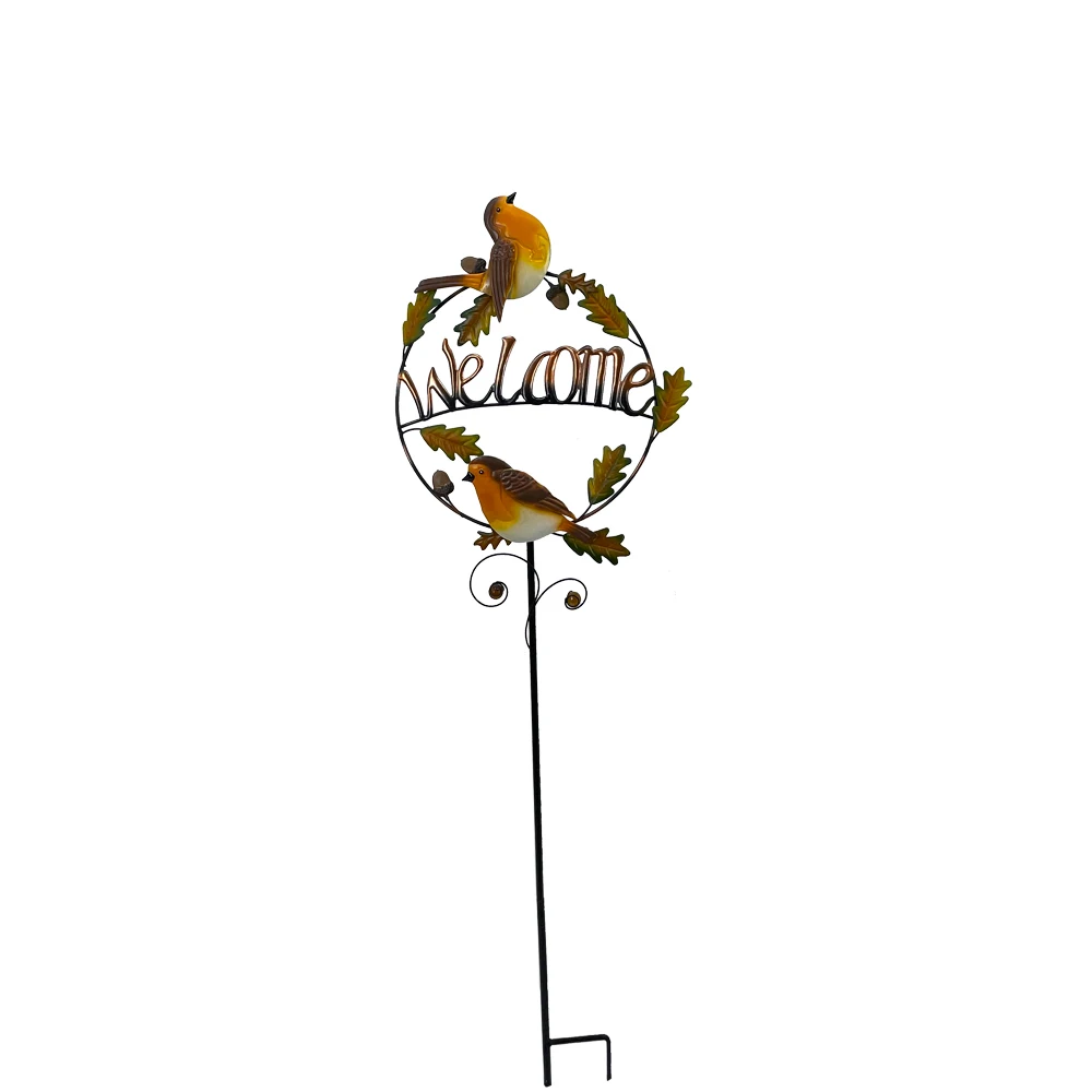 Outdoor  yard  metal  bird welcome sign metal stake