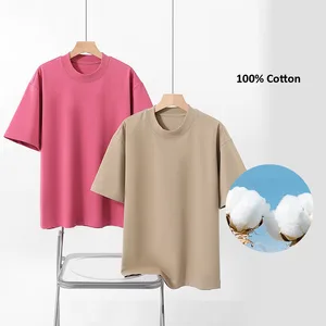 Custom Logo 100% Cotton 250G Plus Size Short Sleeve T Shirt Men Fashion Loose Tank Top Men's T-shirt