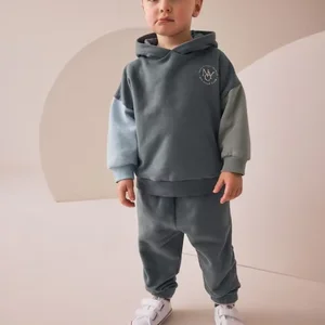 OEM Children Unisex Tracksuits Custom Logo Fleece Toddler Kids Boys Sweatsuit Hoodie and Jogger Sets