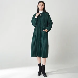 Factory Wholesale Women's Fashion Windbreaker Autumn and Winter Women's Cardigan Coat British Style Solid Color Jacket