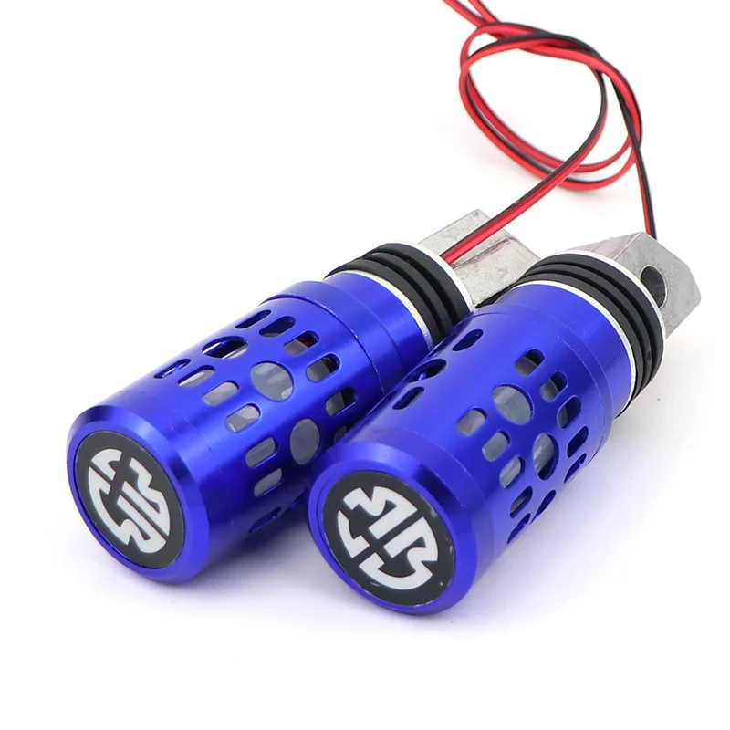 Universal Motorcycle Footrests - Aluminum Foot Pegs With Springs, Easy Install (Multiple Colors)