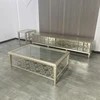Light luxury silver steel glass-140cm
