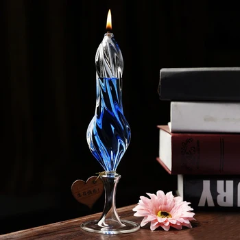 56H European style creative high borosilicate glass smokeless coal oil lamp home furnishings wedding gift