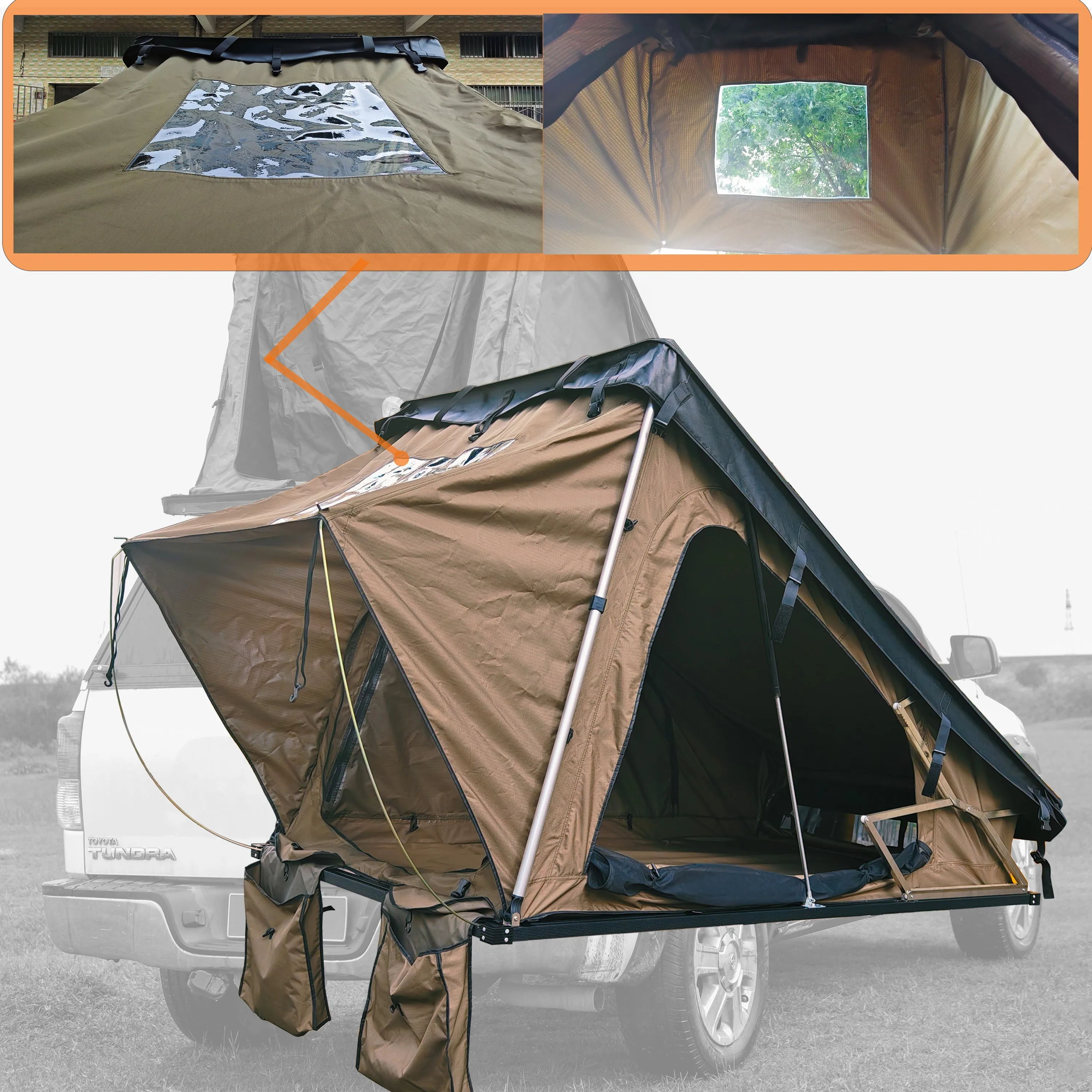 2023 New Custom Triangle Roof Top Tent Super Light Rooftop Outdoor