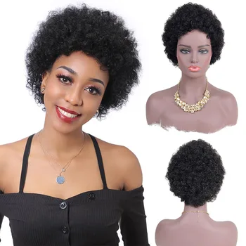 Buy 10 get 1 for free short afro kinky curly natural hair extensions wigs for black women,virgin 100% wholesale wigs human hair