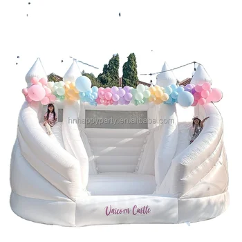 Factory price White bounce house with double slide commercial inflatable bouncer combo for kids and adults party rental