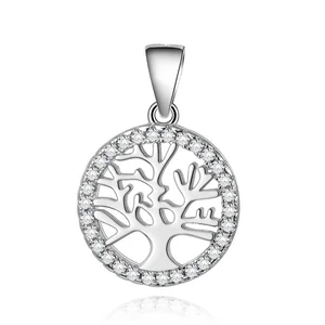 Poliva Cubic Zirconia Tree of Life Pendant Rhodium Plating Necklace Pendant 925 Women Sterling Silver