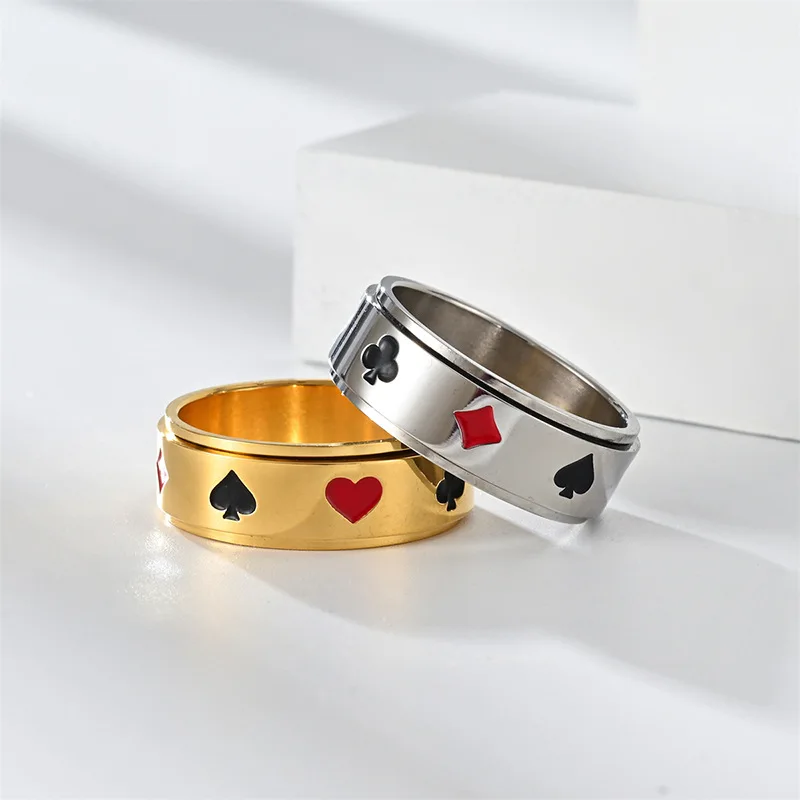 HIJONES Clásico Piano Teclado Giratorio Música Anillo Para Hombre Acero INOX - Anillos De