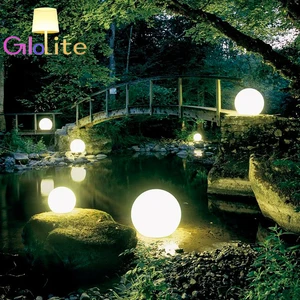 High Quality PE Outdoor Waterproof Light Sensor RGBW LED Floating Ball Lamp Christmas round Ball Decoration