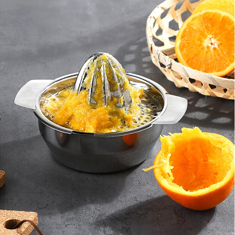 Best Product Stainless Steel Fruit Manual Squeezer Citrus Lemon Juice Hand  Reamer Rotation Press with Strainer Orange Juicer