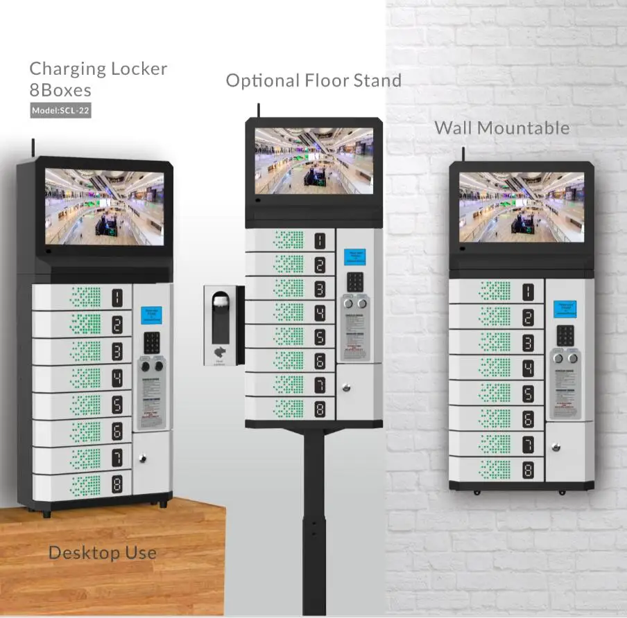 Kidigi 8 Lockers Restaurant Public Cell Phone Charging Station Charging