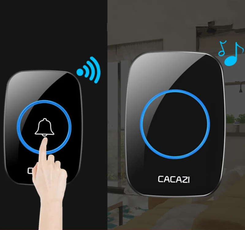Wireless Doorbell with 1 2 3 Receivers Waterproof 60 Ringtones Chime UK EU US Plug Smart Door Bell