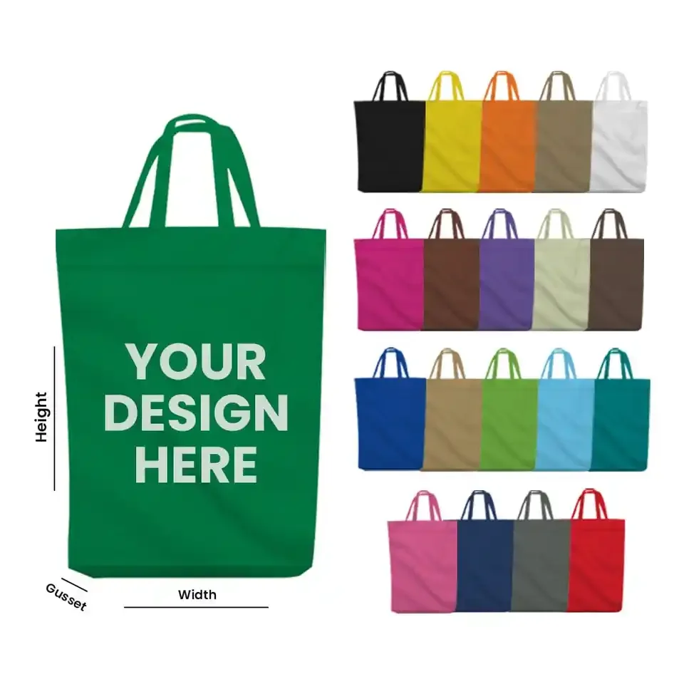 Custom Logo Printed Recycle Grocery Tote Fabric Pp Nonwoven Non Woven ...