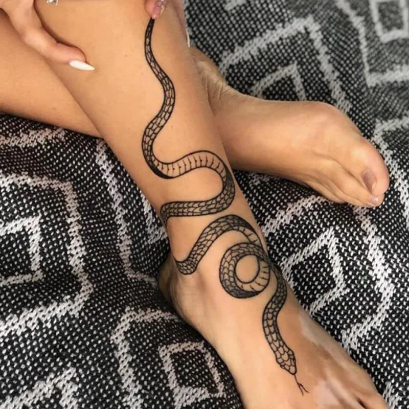 Old School Snake and Candle Tattoo Design – Tattoos Wizard Designs