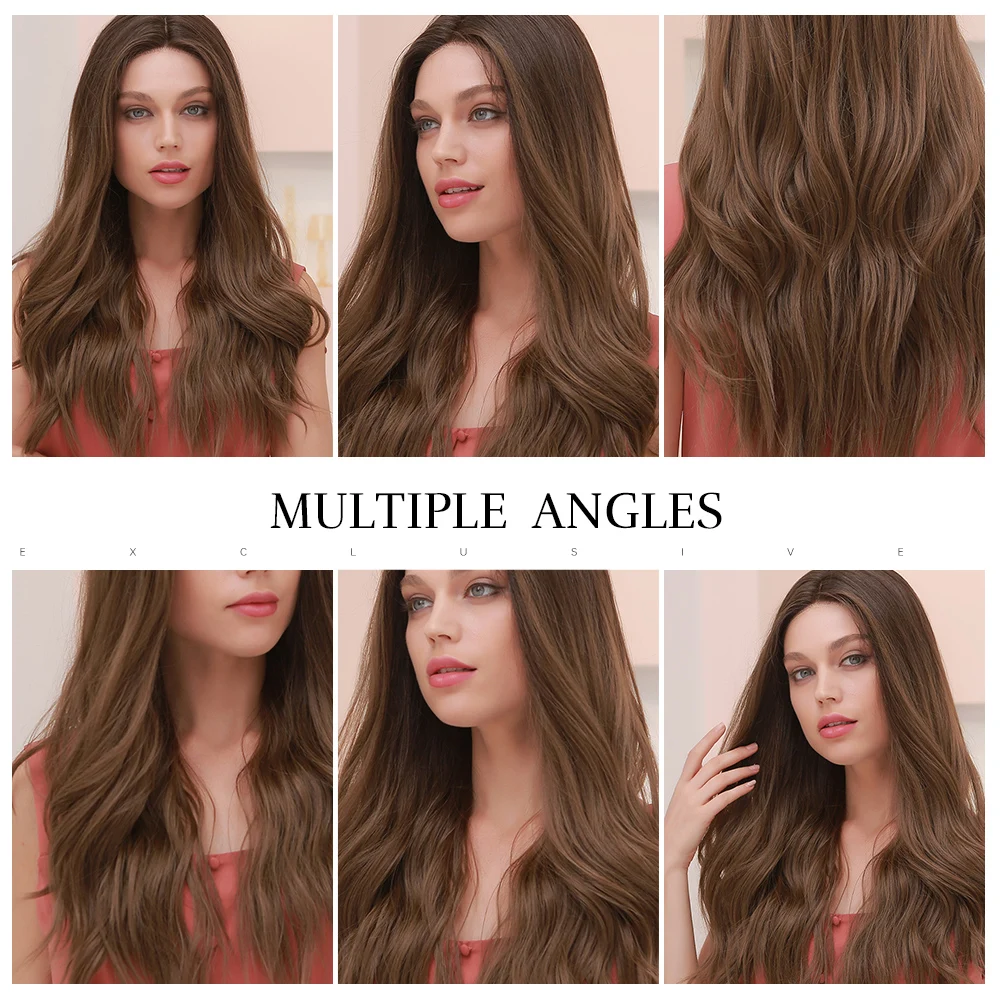Wholesale BVR 24 Inches Long Curly Body Wave Brown Color Lace Front  Synthetic Hair Wigs For Women From m.alibaba.com