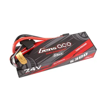 Gens Ace 5300mAh 2S 7.4V 60C HardCase G-Tech Lipo Battery Pack 24# With EC3 And Deans Adapter For RC Car