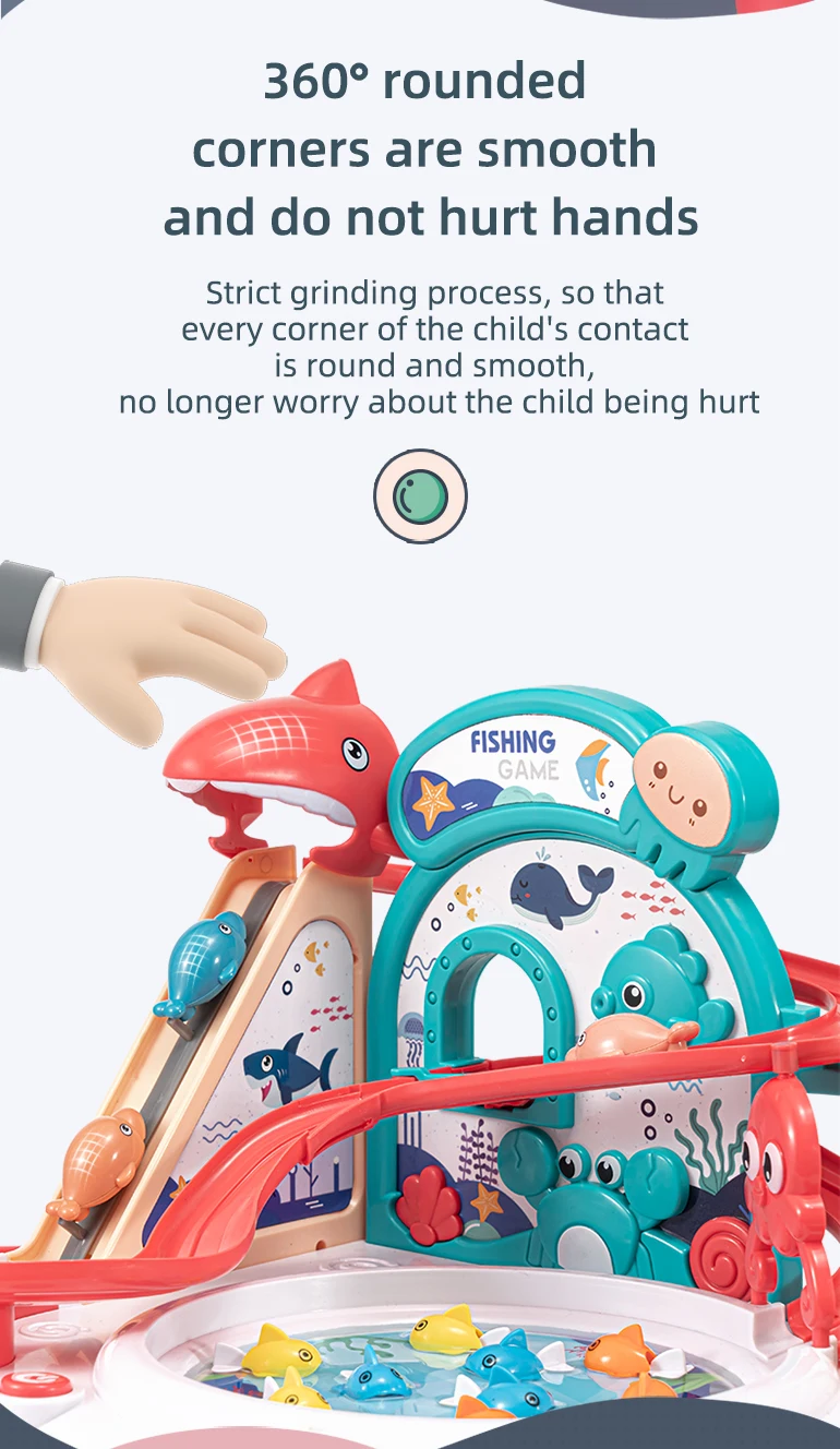 Chengji Interactive Electric Portable Children Funny Kids Plastic Fishing Game Toys Playing Water Go Fishing Platform Toys