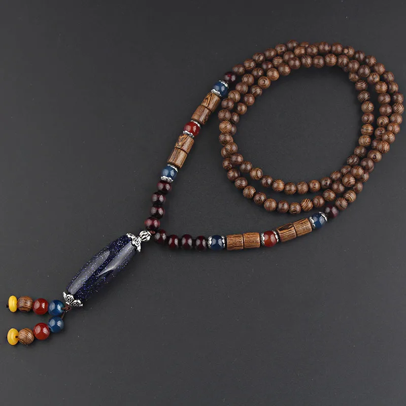 ANATTASOUL Boho Wood Bead Necklaces Set - 6 Piece Bohemian Jewelry With Fish & Elephant Pendants - View #7