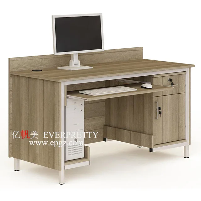 Modern Computer Table for Teacher with Locker and CPU Holder New Design Table and Easy Clean School Furniture