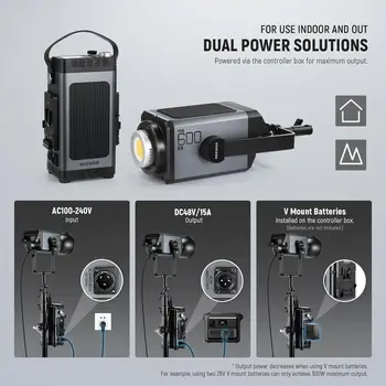 NEEWER AS600B COB LED Continuous Output Video Light with 2.4G/APP Control, 600W Output 2700K-6500K CRI96+/TLCI98+ PWM Dimming detail image