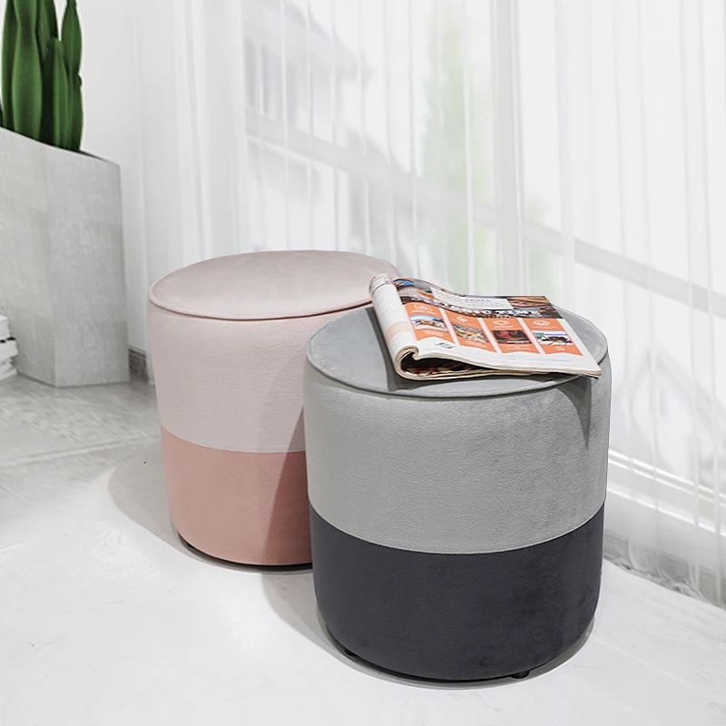Stool New Sale Dining Round Modern Indoor Home Luxury Foot Step Gold Metal Chairs Velvet Ottoman Stools