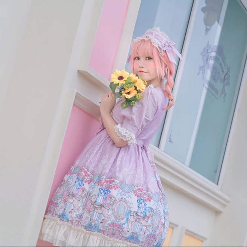 puppets Merry-go-round-op Light Pink Lolita Dress
